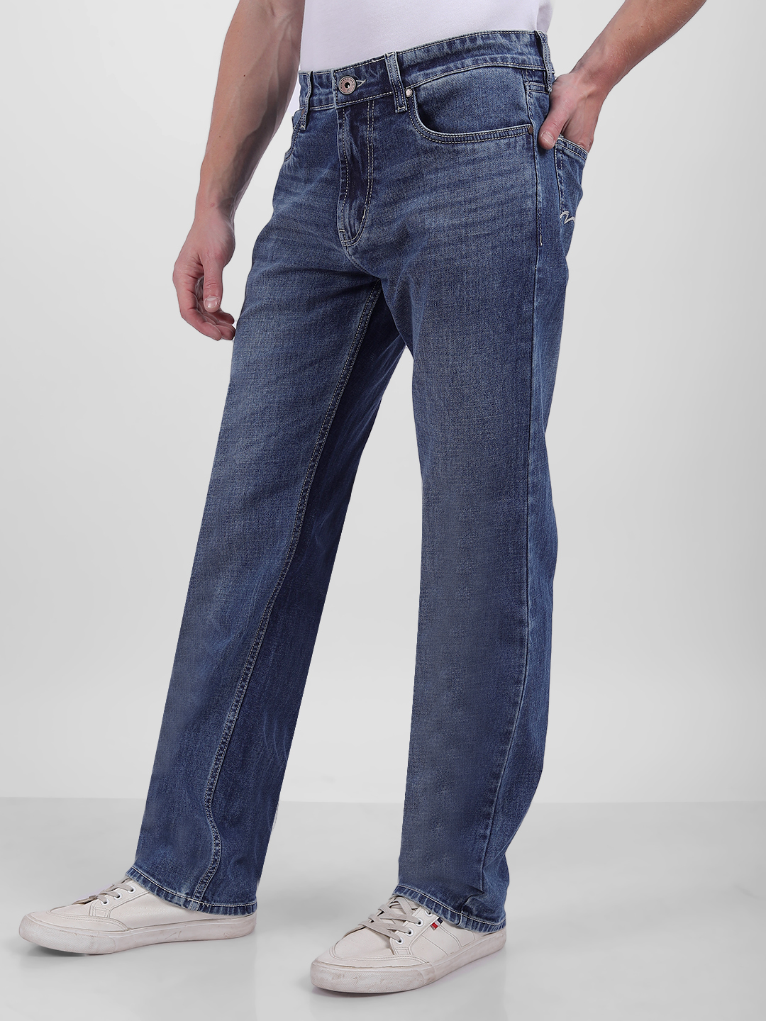 Numero Uno Men Faded Blue Jeans